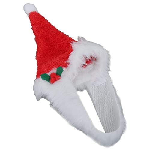 Haustier Hund Katze Weihnachtsmütze Hundemütze Weihnachten Hautfreundlich Schöner Weihnachtsmann mit Klettverschlüssen Bart Haustiere (L) von OUCRIY