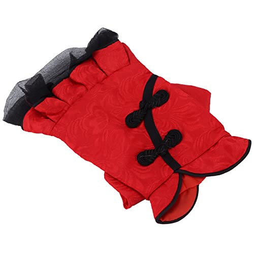 Hundekleidung – Haustierkostüm Im Chinesischen Stil, Frühlings- und Sommer-Qipao-Anzug aus Baumwolle für Welpen und Katzen (M) von OUCRIY