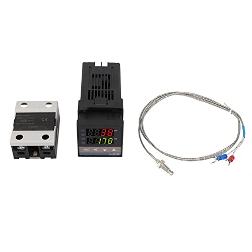 OUCRIY 0℃~1300℃ Alarm REX C100 Digitales LED-PID-Temperaturregler-Thermostat-Kit AC110V 240V OUCRIY 0℃~1300℃ Alarm REX C100 Digitales LED-PID-Temperaturregler-Thermostat-Kit AC110V 240V von OUCRIY