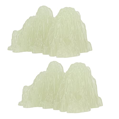 OUCRIY 2 x grüne Fluorit-Mineral-Kristall-Exemplare, Schreibtischsimulation, super hell, leuchtend, dekorativ, Steingarten, Aquarium, Landschaftsbau, Ornament (03) von OUCRIY