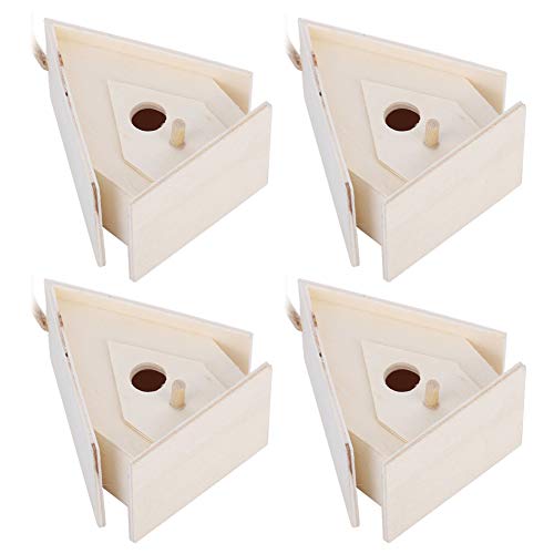 4 Stücke Mini Hängende Holz Vogelhaus Nester Käfig Ornament Handwerk für Garten Hof Dekor 4 Stücke Mini Hängende Holz Vogelhaus Nester Käfig Ornament Handwerk für Garten Hof Dekor von OUCRIY