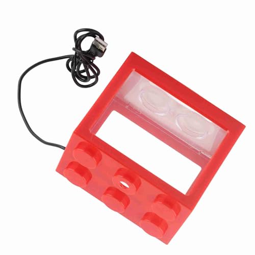 OUCRIY LED-Aquarium, Komplettes Set, Aquarium, Aquarium mit LED-Leuchten, Mini-Deko-Aquarium, USB-LED-Lichtlampen, Aquarium-Box, Büro, Teetisch-Dekoration (Rot) von OUCRIY