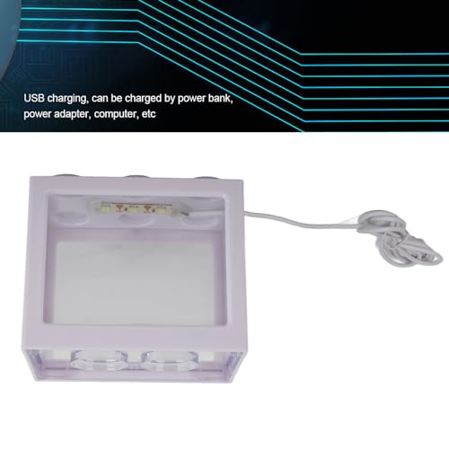 OUCRIY LED-Aquarium, Komplettes Set, Aquarium, Aquarium mit LED-Leuchten, Mini-Deko-Aquarium, USB-LED-Lichtlampen, Aquarium-Box, Büro, Teetisch-Dekoration (Weiß) von OUCRIY