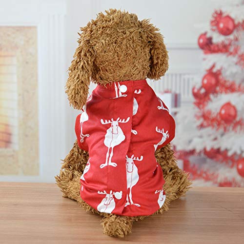 OUCRIY Niedliche Haustier-Baumwollkleidung für Weihnachten, Kostümweste mit Elchmuster für Hunde und Katzen (L) von OUCRIY