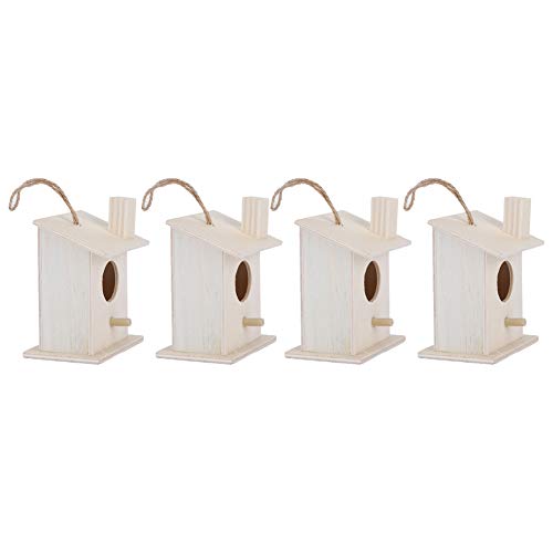 Vogelhaus zum Aufhängen, aus Holz, 4 Stück, innovatives Ornament für Gartendekoration im Freien und Hof Vogelhaus zum Aufhängen, aus Holz, 4 Stück, innovatives Ornament für Gartendekoration im Freien und Hof von OUCRIY