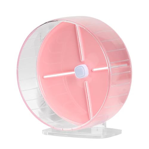 Hamsterrad,Super-leise Hamsterräder,rutschfeste Laufräder Hamster Rad,Einstellbarer Stand Hamster Übungsräder,Ruhiges Rattenrad,für Zwerghamster,Gerbils,Mäuse Kleintiere (Rosa,Ø26cm) von OUGPIU