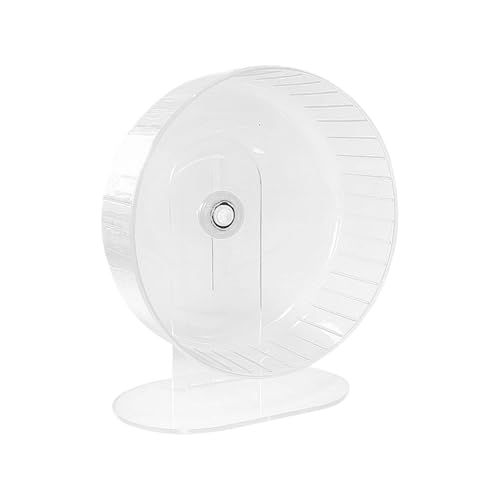 Hamsterrad,Super-leise Hamsterräder,rutschfeste Laufräder Hamster Rad,Einstellbarer Stand Hamster Übungsräder,Ruhiges Rattenrad,für Zwerghamster,Gerbils,Mäuse Kleintiere (Transparent,Ø26cm) von OUGPIU