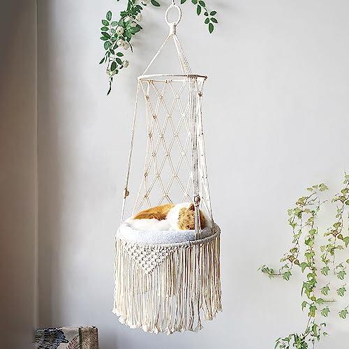 OUGPIU Katzenschaukel Makramee 30 * 85cm Katzenbett Haustier Hängematte Handgewebte Indoor für Katzen Die Drinnen und Draußen Gewebte Wanddekoration Geschenk OUGPIU Katzenschaukel Makramee 30 * 85cm Katzenbett Haustier Hängematte Handgewebte Indoor für Katzen Die Drinnen und Draußen Gewebte Wanddekoration Geschenk von OUGPIU