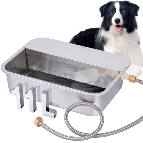 Automatischer Wassernapf für Hunde, für große Rassen, Edelstahl, für den Außenbereich, Größe XL, automatische Befüllung, Hundebewässerung für große Hunde, Katzen, Hühner, Nutztiere (40 x 30 cm) Automatischer Wassernapf für Hunde, für große Rassen, Edelstahl, für den Außenbereich, Größe XL, automatische Befüllung, Hundebewässerung für große Hunde, Katzen, Hühner, Nutztiere (40 x 30 cm) von OUJIMAI