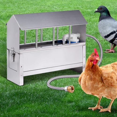 Metall Automatische Hühnerbewässerung Edelstahl Große Hühnerbewässerungssystem Geflügel Bewässerungsspender mit Schwimmerventil-Kit und Standbeinen, Hühnerwasserspender für Taube, Ente, Gans, Gänse Metall Automatische Hühnerbewässerung Edelstahl Große Hühnerbewässerungssystem Geflügel Bewässerungsspender mit Schwimmerventil-Kit und Standbeinen, Hühnerwasserspender für Taube, Ente, Gans, Gänse von OUJIMAI
