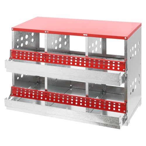 OUKANING Legenest für 6 Hühner Hühnernest mit 6 Abteile and mit Lüftungslöchern Legkammer aus Verzinktes Blech 84x42x62cm OUKANING Legenest für 6 Hühner Hühnernest mit 6 Abteile and mit Lüftungslöchern Legkammer aus Verzinktes Blech 84x42x62cm von OUKANING