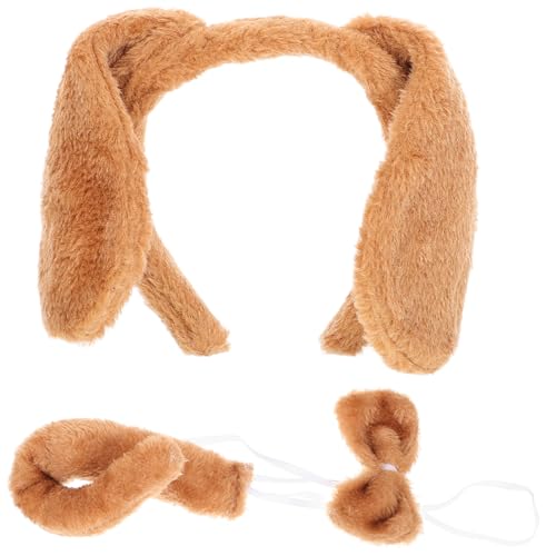 OUNONA 1 Satz Hundekostüm Set für Teiliges Kostümzubehör mit Hundekopfband Fliege für Halloween Cosplay Hautfreundlich Langlebig von OUNONA