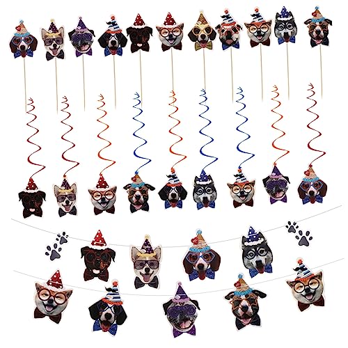 OUNONA 1 Satz Hundeparty Hängeflagge Hundegeburtstag Tortendekoration Haustier Geburtstagsdekoration Hunde Hunde Themen Welpen Banner Spiralen Torteneinsätze Welpenparty Ornament 35 Stück OUNONA 1 Satz Hundeparty Hängeflagge Hundegeburtstag Tortendekoration Haustier Geburtstagsdekoration Hunde Hunde Themen Welpen Banner Spiralen Torteneinsätze Welpenparty Ornament 35 Stück von OUNONA