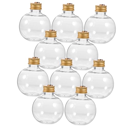 OUNONA 10 Stück Glühbirnenformballflasche Dekoration Füllbarer Weihnachtsbaumschmuck Weihnachtskugel Flasche Kuppel Glühbirnen Formen Eine Trinkflasche Transparent Für Golden Das Haustier von OUNONA