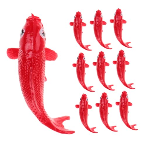 OUNONA 10stücke Mini-koi-fischfiguren Aus Kunstharz Naturgetreue Mini-meerestiermodelle Für Aquarium-DIY-Dekoration Unterwasser-miniaturen Und Schreibtischornamente von OUNONA