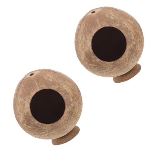OUNONA 2 Stück Kokosnuss Hideout für Hamster und Meerschweinchen Teiliges Natürliches Versteckspielzeug aus Kokosnuss für Verstecken für Kleine Nager OUNONA 2 Stück Kokosnuss Hideout für Hamster und Meerschweinchen Teiliges Natürliches Versteckspielzeug aus Kokosnuss für Verstecken für Kleine Nager von OUNONA