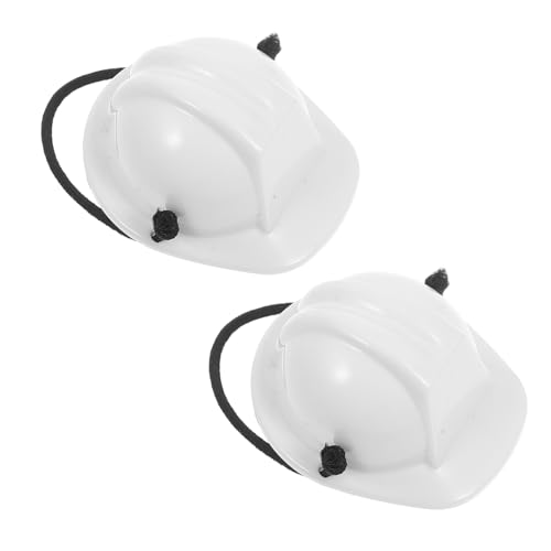 OUNONA 2 Stück Sicherheitshelm für Haustiere Mini-Bauhut Miniatur-Bauhelm Miniatur-Bauhut Miniatur-Schutzhelm Mini-Schutzhelm für Puppe Puppenhelm Miniaturhelm für Haustiere Plastik Weiß von OUNONA