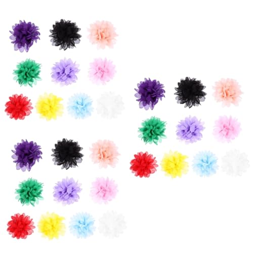 OUNONA 3 Sätze Blumenhalsband Accessoires Stoffblumen Für Hundehalsband Dekorationen Spitzenblumen Chiffon Stoff 10 Stück * 3 von OUNONA