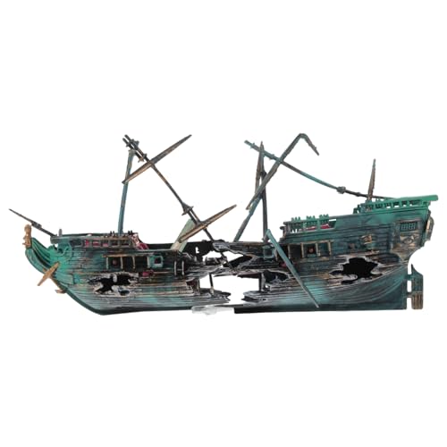OUNONA Aquarium Dekoration Schiffswrack Kunstharz Ornament Für Fischbehälter Natürliche Unterwasserlandschaft Zur Gestaltung Eines Lebendigen Aquariums Robust Und Geruchlos von OUNONA