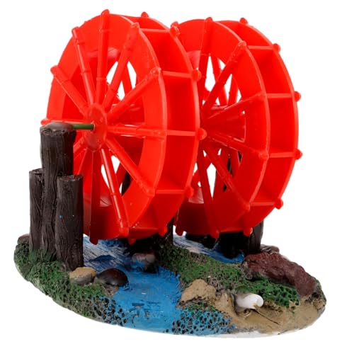 OUNONA Aquarium-Dekoration Wasserrad-Accessoire Für Fischbehälter Stabiler Langlebiger Resindruck Aquarium-zubehör Für Betta-fischverstecke Pflanzen-Arrangement Mühelos Zu Integrieren von OUNONA