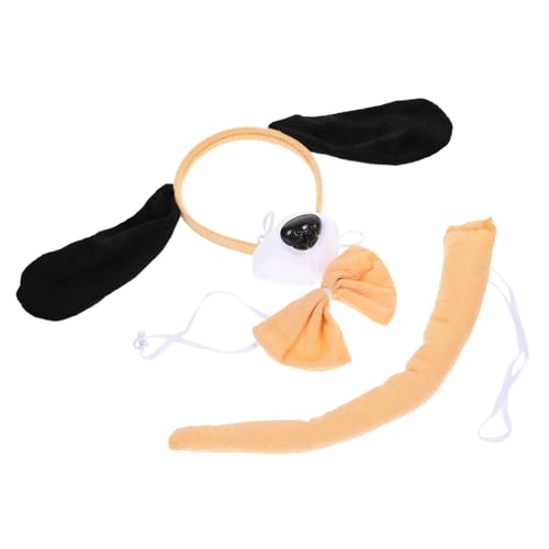 OUNONA Cosplay Hund Kostüm Leichtes Hund Ohr Stirnband mit Stofftier Verkleidung für Halloween Geburtstag Fotorequisiten Teiliges Hundeaccessoire von OUNONA