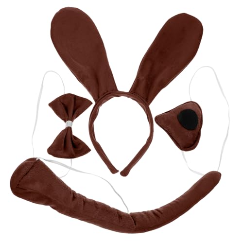 OUNONA Hund Kostüm Set Teilig Weiches Realistisches Hundeohren Stirnband mit Schleife und Komfortables Tierkostüm Zubehör für Halloween Party Bühnenauftritte Jungen und Mädchen Geeignet OUNONA Hund Kostüm Set Teilig Weiches Realistisches Hundeohren Stirnband mit Schleife und Komfortables Tierkostüm Zubehör für Halloween Party Bühnenauftritte Jungen und Mädchen Geeignet von OUNONA