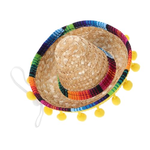 OUNONA Mini Mexikanischer Sombrero Hut für Haustiere Anpassbarer Partyhut für Geburtstagsfeiern Mexikanische Partys Einzigartiger Hut für Katzen Lebendige von OUNONA