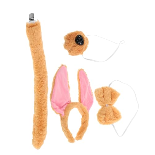 OUNONA Plüsch Hundekostüm Set für Erwachsene und Verstellbares Hunde Ohren Haarband mit Schleife und Nasen Accessoires Weiches Bequemes Tier Cosplay für Halloween Geburtstag Karneval OUNONA Plüsch Hundekostüm Set für Erwachsene und Verstellbares Hunde Ohren Haarband mit Schleife und Nasen Accessoires Weiches Bequemes Tier Cosplay für Halloween Geburtstag Karneval von OUNONA