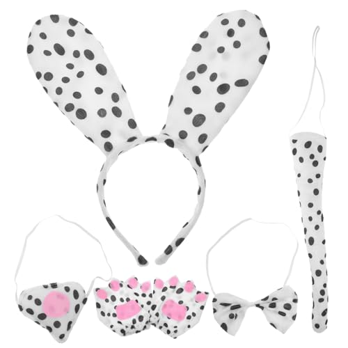 OUNONA Spotted Dog Kostümset für Haustiere Teiliges Set mit Hundekopfband und Fingerhandschuhen für Partys und Cosplay und Praktisch der Anwendung von OUNONA