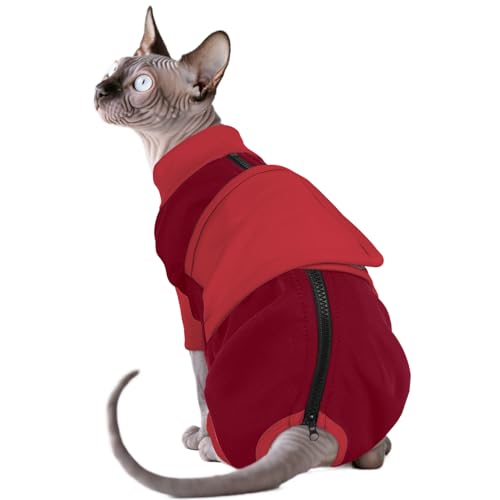 OUOBOB Beruhigungsgeschirr für Katzen, Anti-Stress Weste mit Reißverschluss, Angsthemd für Katzen bei Feuerwerk & Reisen, Rot M OUOBOB Beruhigungsgeschirr für Katzen, Anti-Stress Weste mit Reißverschluss, Angsthemd für Katzen bei Feuerwerk & Reisen, Rot M von OUOBOB