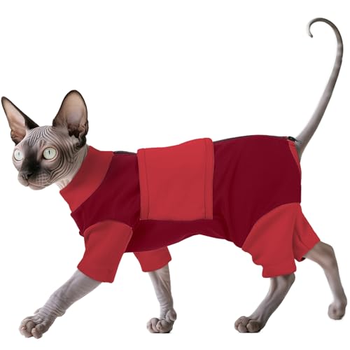 OUOBOB Beruhigungsgeschirr für Katzen, Anti-Stress Weste mit Reißverschluss, Angsthemd für Katzen bei Feuerwerk & Reisen, Rot S OUOBOB Beruhigungsgeschirr für Katzen, Anti-Stress Weste mit Reißverschluss, Angsthemd für Katzen bei Feuerwerk & Reisen, Rot S von OUOBOB