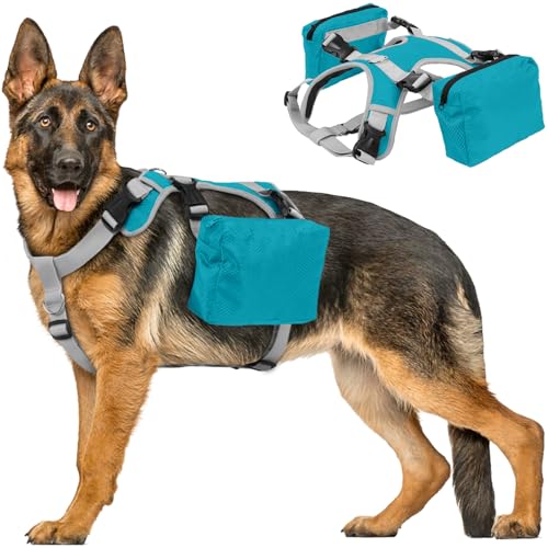 OUOBOB Hundegeschirr mit Rucksack (Abnehmbar) - Wasserdichter Wanderrucksack für Mittel/Große Hunde - Atmungsaktives Mesh, Verstellbar & Robust - Ideal für Labrador, Schäferhund, Camping & Reisen OUOBOB Hundegeschirr mit Rucksack (Abnehmbar) - Wasserdichter Wanderrucksack für Mittel/Große Hunde - Atmungsaktives Mesh, Verstellbar & Robust - Ideal für Labrador, Schäferhund, Camping & Reisen von OUOBOB