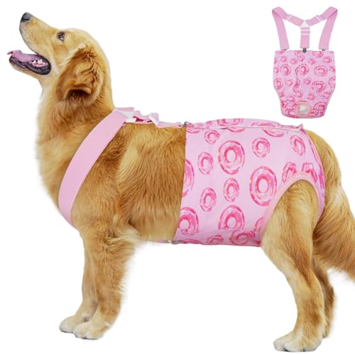 OUOBOB Extra große Hundewindeln für weibliche, wiederverwendbare große Hundewindeln mit Strumpfhalter, waschbar, sehr saugfähige Hundewindel im Wärmezyklus, Inkontinenz, Beagle, Collie (Rosa, XL) OUOBOB Extra große Hundewindeln für weibliche, wiederverwendbare große Hundewindeln mit Strumpfhalter, waschbar, sehr saugfähige Hundewindel im Wärmezyklus, Inkontinenz, Beagle, Collie (Rosa, XL) von OUOBOB