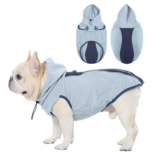 OUOBOB Fleece-Hundepullover – warme Stretch-Fleecejacke, Sweatshirt mit Kapuze, Loch für die Leine, ärmellos und reflektierend, weicher Kapuzenpullover für mittelgroße und große Hunde, Herbst- und OUOBOB Fleece-Hundepullover – warme Stretch-Fleecejacke, Sweatshirt mit Kapuze, Loch für die Leine, ärmellos und reflektierend, weicher Kapuzenpullover für mittelgroße und große Hunde, Herbst- und von OUOBOB