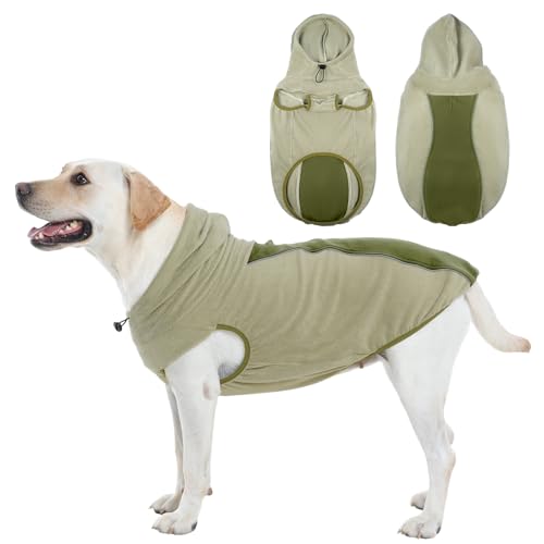 OUOBOB Fleece-Hundepullover – warme Stretch-Fleecejacke, Sweatshirt mit Kapuze, Loch für die Leine, ärmellos und reflektierend, weicher Pullover mit Kapuze für mittelgroße und große Hunde, Herbst- und OUOBOB Fleece-Hundepullover – warme Stretch-Fleecejacke, Sweatshirt mit Kapuze, Loch für die Leine, ärmellos und reflektierend, weicher Pullover mit Kapuze für mittelgroße und große Hunde, Herbst- und von OUOBOB