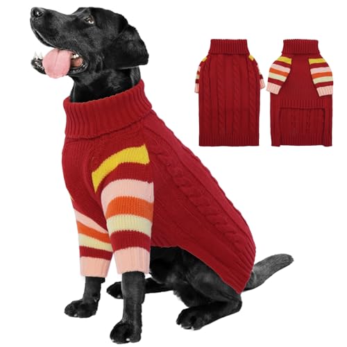 OUOBOB Hund Jumper, große Hund Jumper für Hunde Mädchen Jungen, Turtleneck Pullover Winter grüne Hund Weste, Weihnachten Hund Outfits, Haustier Sweatshirt Bekleidung Strickwaren, 4XL OUOBOB Hund Jumper, große Hund Jumper für Hunde Mädchen Jungen, Turtleneck Pullover Winter grüne Hund Weste, Weihnachten Hund Outfits, Haustier Sweatshirt Bekleidung Strickwaren, 4XL von OUOBOB