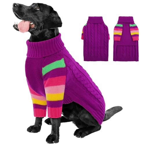OUOBOB Hund Jumper, große Hund Jumper für Hunde Mädchen Jungen, Turtleneck Pullover Winter grüne Hund Weste, Weihnachten Hund Outfits, Haustier Sweatshirt Bekleidung Strickwaren, XXXL OUOBOB Hund Jumper, große Hund Jumper für Hunde Mädchen Jungen, Turtleneck Pullover Winter grüne Hund Weste, Weihnachten Hund Outfits, Haustier Sweatshirt Bekleidung Strickwaren, XXXL von OUOBOB