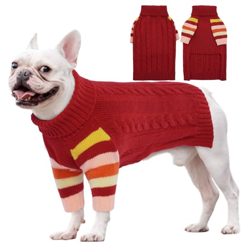 OUOBOB HundPullover, Medium HundPullover für Hunde Mädchen Jungen, Turtleneck Pullover Winter grüne Hund Weste, Weihnachten Hund Outfits, Haustier Sweatshirt Bekleidung Strickwaren, Frenchie, Beagle L OUOBOB HundPullover, Medium HundPullover für Hunde Mädchen Jungen, Turtleneck Pullover Winter grüne Hund Weste, Weihnachten Hund Outfits, Haustier Sweatshirt Bekleidung Strickwaren, Frenchie, Beagle L von OUOBOB