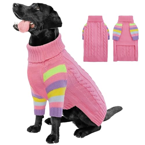 OUOBOB HundPullover, große HundPullover für Hunde Mädchen Jungen, Turtleneck Pullover Winter grüne Hund Weste, Weihnachten Hund Outfits, Haustier Sweatshirt Bekleidung Strickwaren, Golden Retriever XL OUOBOB HundPullover, große HundPullover für Hunde Mädchen Jungen, Turtleneck Pullover Winter grüne Hund Weste, Weihnachten Hund Outfits, Haustier Sweatshirt Bekleidung Strickwaren, Golden Retriever XL von OUOBOB