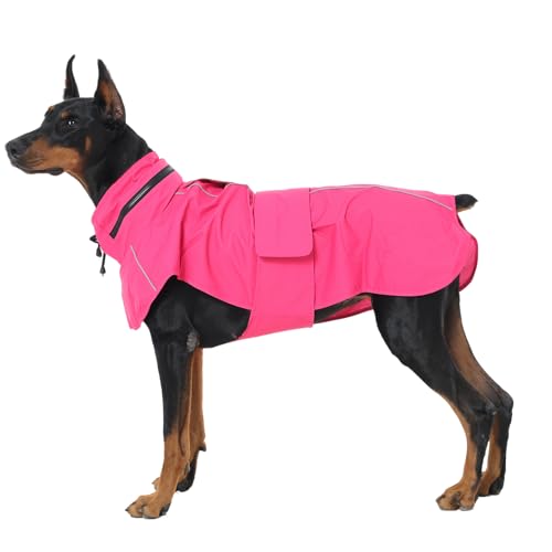 OUOBOB Hunde-Regenmäntel für große Hunde mit Kapuze, wasserdicht, mit Loch für die Leine, Reflektorstreifen, ideal für Labrador und Golden Retriever, Deutscher Schäferhund, Boxer, Dogge und Mastiff OUOBOB Hunde-Regenmäntel für große Hunde mit Kapuze, wasserdicht, mit Loch für die Leine, Reflektorstreifen, ideal für Labrador und Golden Retriever, Deutscher Schäferhund, Boxer, Dogge und Mastiff von OUOBOB