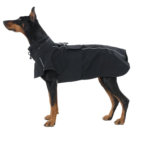 OUOBOB Hunde-Regenmäntel für große Hunde mit Kapuze, wasserdichte Hunde-Regenjacke mit Loch für die Leine, reflektierende Streifen, ideal für Labrador und Golden Retriever, Deutscher Schäferhund OUOBOB Hunde-Regenmäntel für große Hunde mit Kapuze, wasserdichte Hunde-Regenjacke mit Loch für die Leine, reflektierende Streifen, ideal für Labrador und Golden Retriever, Deutscher Schäferhund von OUOBOB