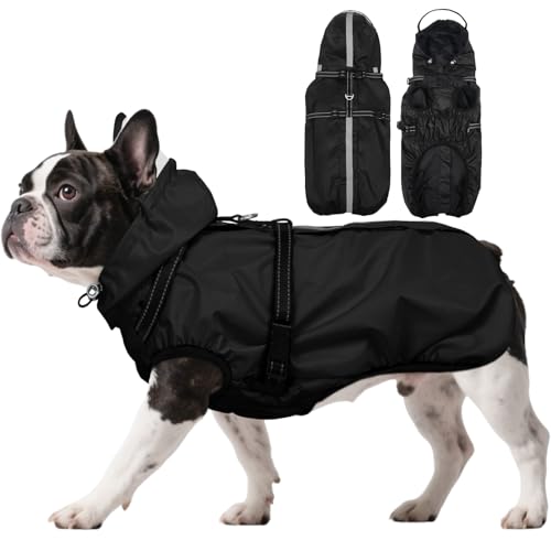 OUOBOB Hunde-Regenmantel, wasserdichter Hunde-Regenmantel mit Reißverschluss, verstellbares integriertes Geschirr, abnehmbare Kapuze, für Nachtspaziergänge, Stadtstraßen oder nasse Graslandwanderungen OUOBOB Hunde-Regenmantel, wasserdichter Hunde-Regenmantel mit Reißverschluss, verstellbares integriertes Geschirr, abnehmbare Kapuze, für Nachtspaziergänge, Stadtstraßen oder nasse Graslandwanderungen von OUOBOB