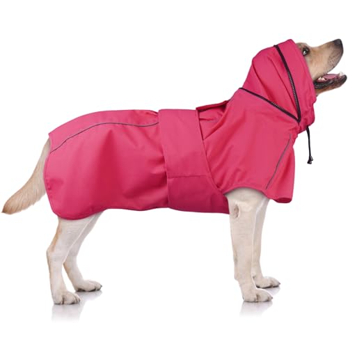 OUOBOB Hunde-Regenmantel XXL, wasserdichte Hunderegenmäntel für große Hunde mit Kapuze, Loch für die Leine, Reflektorstreifen, ideal für Labrador & Golden Retriever, Deutscher Schäferhund, Boxer OUOBOB Hunde-Regenmantel XXL, wasserdichte Hunderegenmäntel für große Hunde mit Kapuze, Loch für die Leine, Reflektorstreifen, ideal für Labrador & Golden Retriever, Deutscher Schäferhund, Boxer von OUOBOB