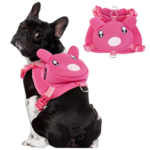 OUOBOB Hunde-Rucksack-Geschirr, Hunde-Selbsttragetasche, verstellbar, kein Ziehen, Haustiergeschirr, Weste, Welpen, Netz-Satteltasche mit D-Ring, kleine, mittelgroße Hunde OUOBOB Hunde-Rucksack-Geschirr, Hunde-Selbsttragetasche, verstellbar, kein Ziehen, Haustiergeschirr, Weste, Welpen, Netz-Satteltasche mit D-Ring, kleine, mittelgroße Hunde von OUOBOB