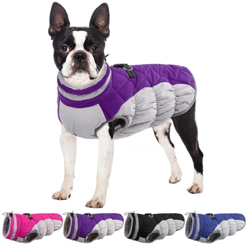 OUOBOB Hundemantel, warme Hundejacken, Hundemäntel mit integriertem Geschirr, wasserdichte Hunde-Fleeceweste, reflektierender Hunde-Schneeanzug für kaltes Wetter, winddichtes Hunde-Schneejacken-Outfit OUOBOB Hundemantel, warme Hundejacken, Hundemäntel mit integriertem Geschirr, wasserdichte Hunde-Fleeceweste, reflektierender Hunde-Schneeanzug für kaltes Wetter, winddichtes Hunde-Schneejacken-Outfit von OUOBOB