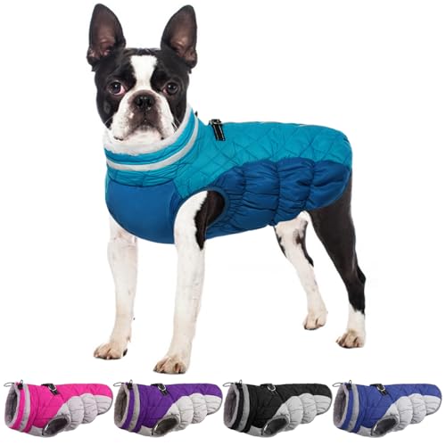OUOBOB Hundemantel Mit Integriertem Geschirr - Warme, Wasserdichte Fleeceweste, Reflektierender Schneeanzug für Kaltes Wetter, Winddichtes Schneejacken-Outfit von OUOBOB