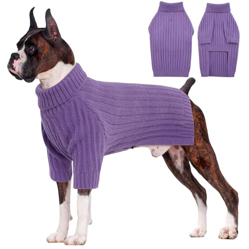 OUOBOB Hundepullover, Größe XL, Weihnachtspullover für große Rassen, Rollkragenpullover, Strickwaren für Jungen und Mädchen, klassischer Zopfstrickpullover, Deutscher Schäferhund, Violett 3XL OUOBOB Hundepullover, Größe XL, Weihnachtspullover für große Rassen, Rollkragenpullover, Strickwaren für Jungen und Mädchen, klassischer Zopfstrickpullover, Deutscher Schäferhund, Violett 3XL von OUOBOB