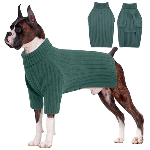 OUOBOB Hundepullover, Größe XL, Weihnachtspullover für große Rassen, Rollkragenpullover, Strickwaren für Jungen und Mädchen, klassischer Zopfstrickpullover, Golden Retriever, Grün 2XL OUOBOB Hundepullover, Größe XL, Weihnachtspullover für große Rassen, Rollkragenpullover, Strickwaren für Jungen und Mädchen, klassischer Zopfstrickpullover, Golden Retriever, Grün 2XL von OUOBOB