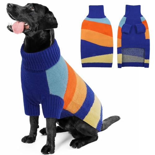 OUOBOB Hundepullover, Hundepullover für große Hunde, Rollkragenpullover, Weihnachtspullover, warmer Hundepullover, Thanksgiving-Haustier-Sweatshirt, Outfit, Strickwaren für Labrador, Golden Retriever, OUOBOB Hundepullover, Hundepullover für große Hunde, Rollkragenpullover, Weihnachtspullover, warmer Hundepullover, Thanksgiving-Haustier-Sweatshirt, Outfit, Strickwaren für Labrador, Golden Retriever, von OUOBOB