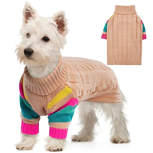OUOBOB HundPullover, kleine HundPullover für Hunde Mädchen Jungen, Turtleneck Pullover Winter Grüner Welpen Pullover, Weihnachtshund Outfits, Haustier Sweatshirt Bekleidung Strickwaren, Chihuahua XS OUOBOB HundPullover, kleine HundPullover für Hunde Mädchen Jungen, Turtleneck Pullover Winter Grüner Welpen Pullover, Weihnachtshund Outfits, Haustier Sweatshirt Bekleidung Strickwaren, Chihuahua XS von OUOBOB